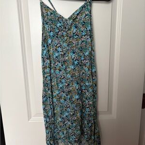 Women’s Wild Fable Floral Sun Dress in Blue and Green Size: M